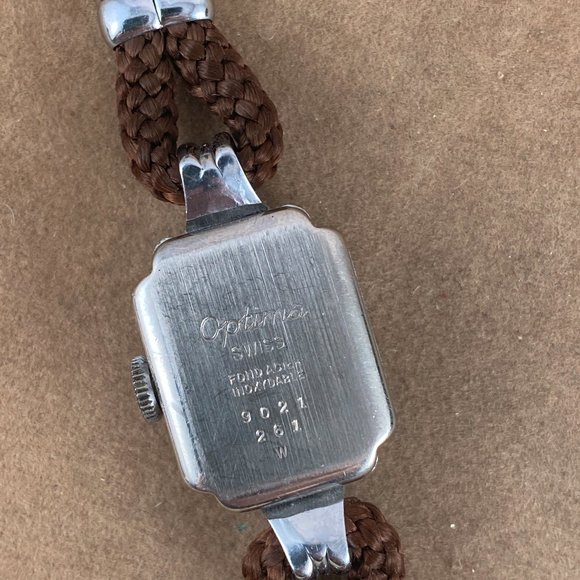 Rare Vintage Swiss Made Optima 17 Rubis Mechanical Ladies Bracelet Watch Working - Picture 6 of 9